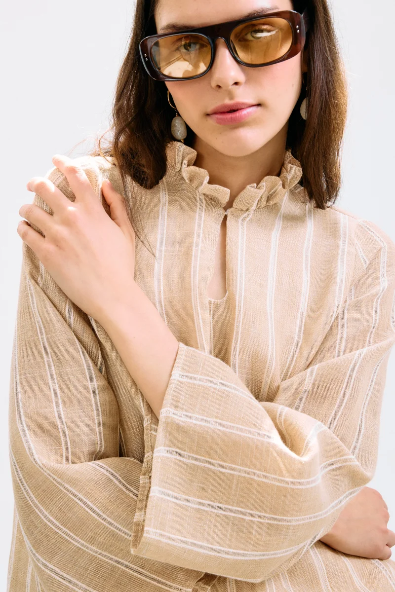 Blusa Zefiro Rayas Beige - Imagen 4