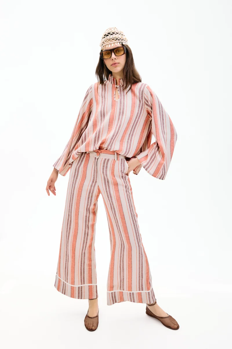 Pantalón Scirocco Rayas Coral y Lila - Imagen 4
