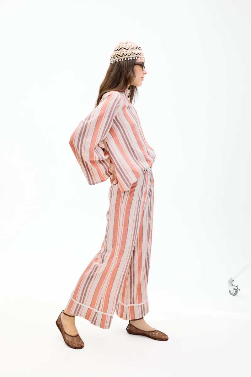 Pantalón Scirocco Rayas Coral y Lila - Imagen 3