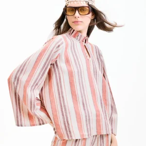 Blusa Scirocco Rayas Coral y Lila
