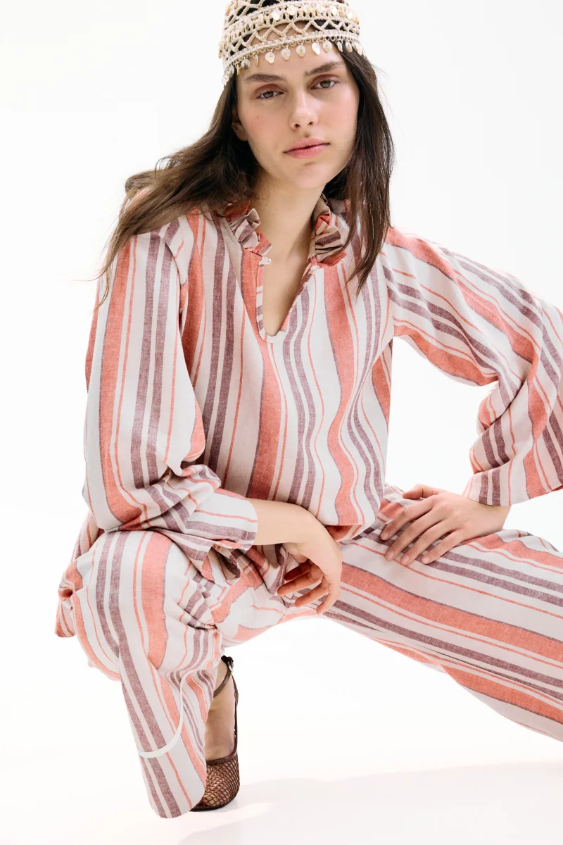 Blusa Scirocco Rayas Coral y Lila - Imagen 5