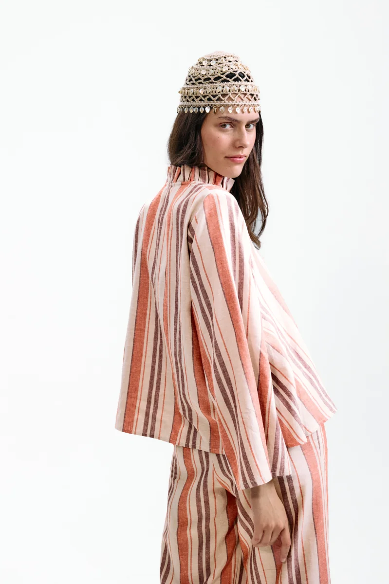 Blusa Scirocco Rayas Coral y Lila - Imagen 3
