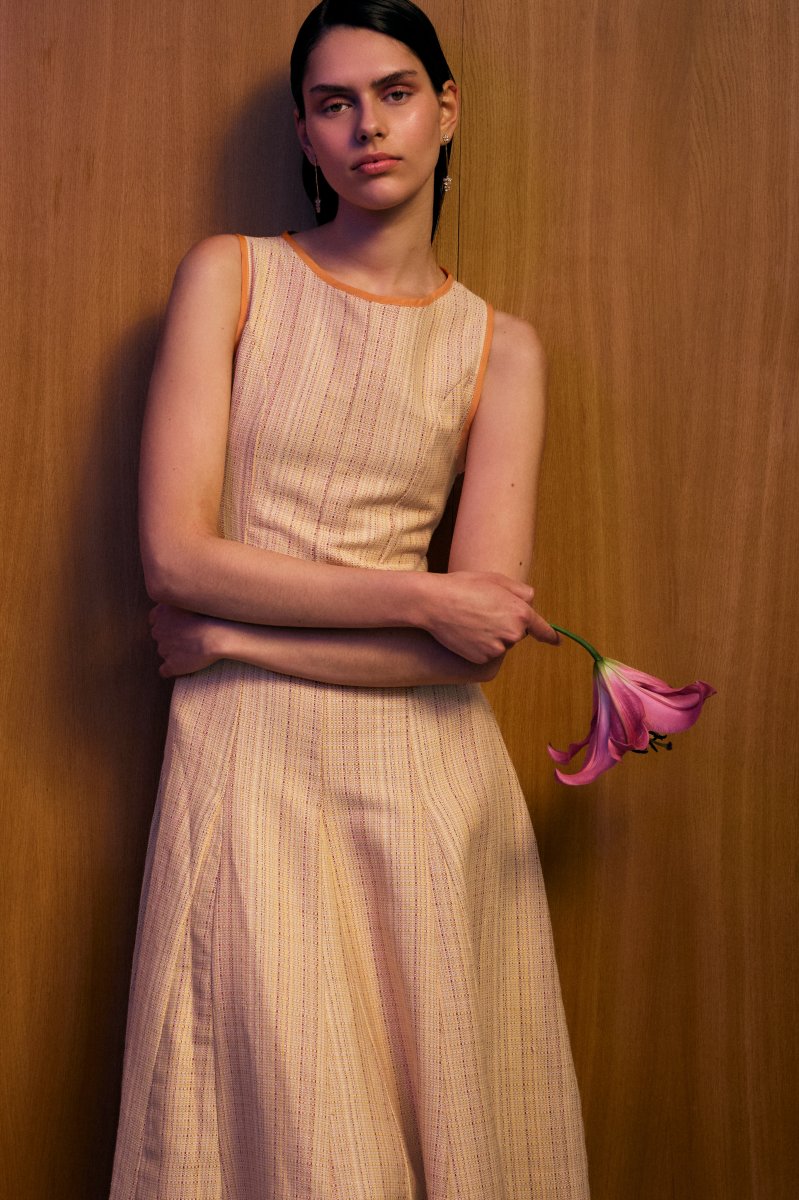 Vestido Tramonto Tweed Naranja - Imagen 2