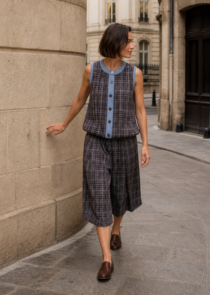 Falda pantalón cuadros - Imagen 2