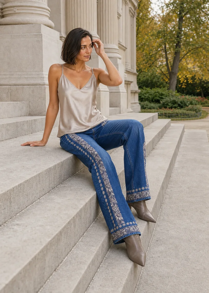 Jeans bordados - Imagen 2