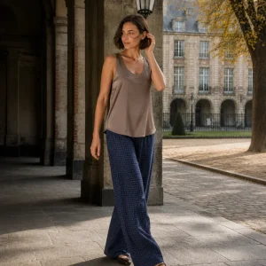 Pantalones anchos cuadros