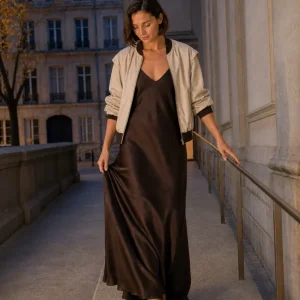 Vestido satén largo
