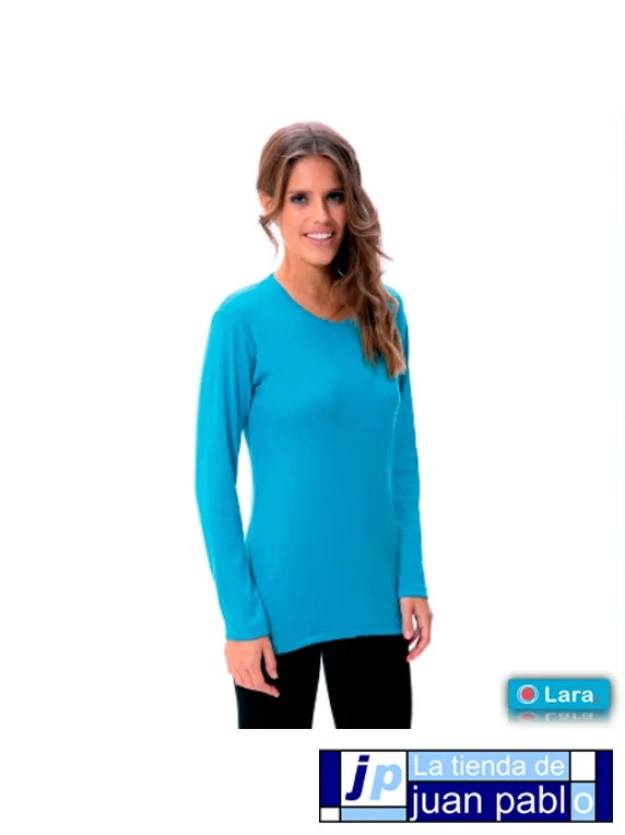 LARA 9712 Camiseta Mujer de Manga Larga - Imagen 2