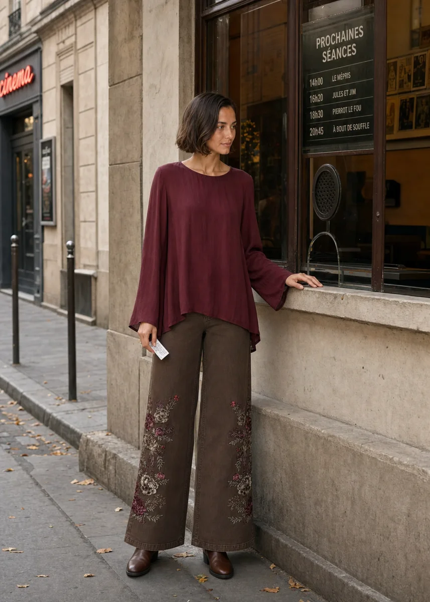 Blusa seda espalda botones - Imagen 2