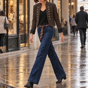 Chaqueta alamares antelina
