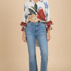 Camisa estampada volantes