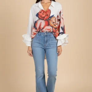 Camisa estampada volantes
