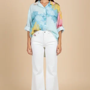 Camisa bordada estampada