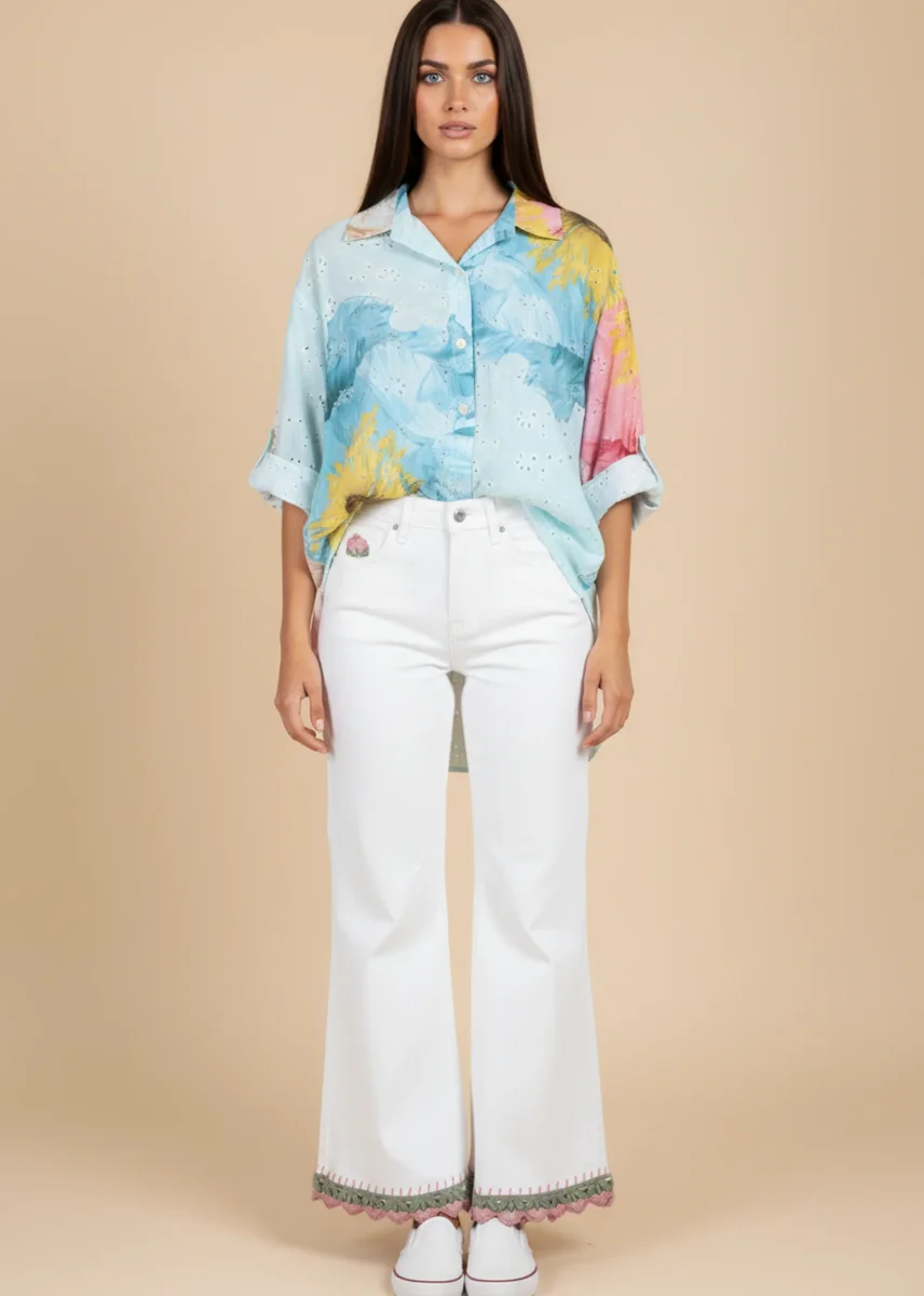 Camisa bordada estampada - Imagen 2