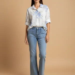 Camisa bordada estampada