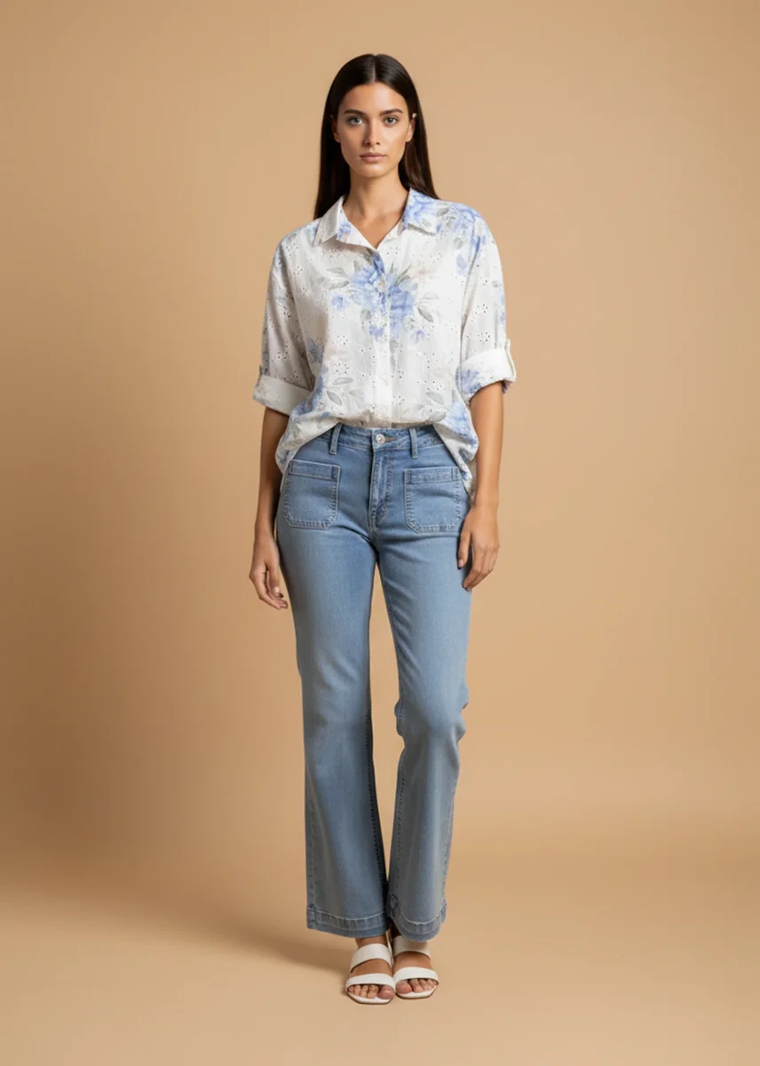 Camisa bordada estampada - Imagen 2