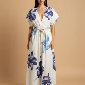 Vestido bordado estampado