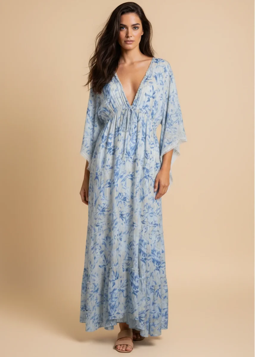 Vestido estampado largo - Imagen 2