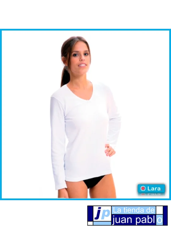 LARA 8310 Camiseta Térmica Manga Larga Algodón