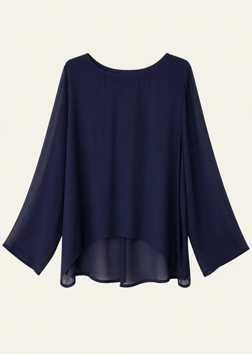 Blusa seda espalda botones - Imagen 5