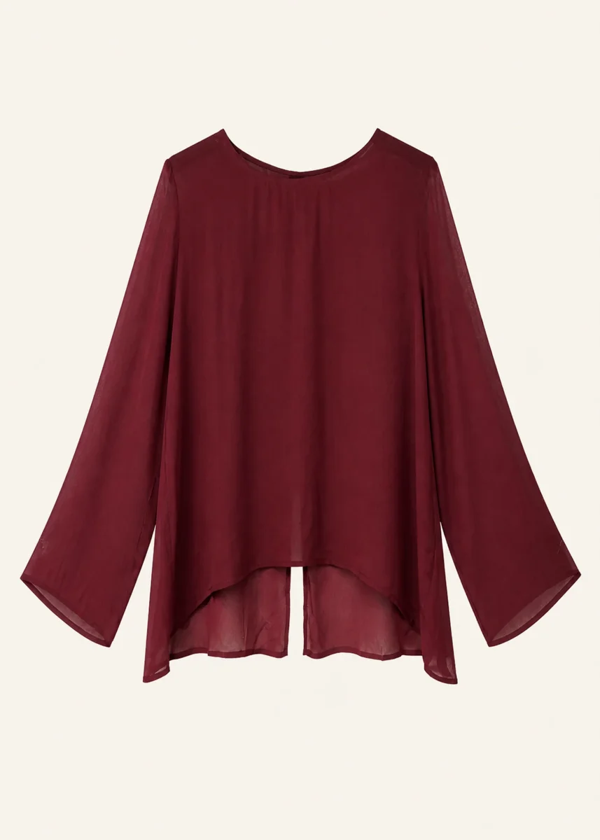 Blusa seda espalda botones - Imagen 3