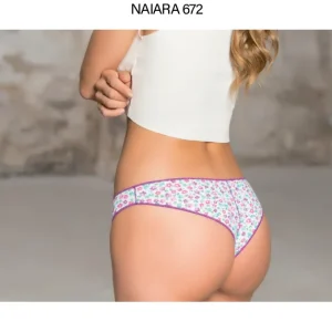 NAIARA 672 Brasileña Algodón Estampada Talla Única Pack 2 Unidades