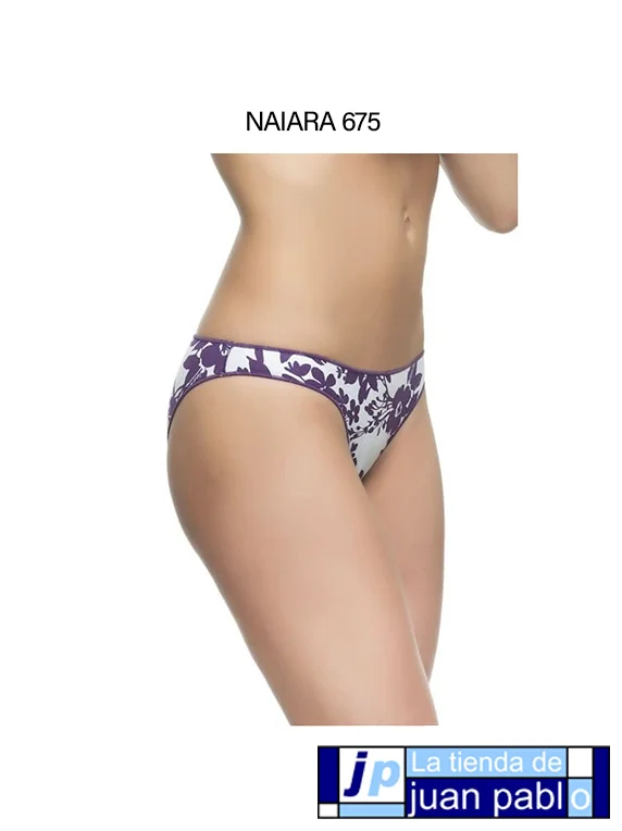 NAIARA 675 Bikini Bajo Algodón Estampado Talla Única Pack 2 Unidades