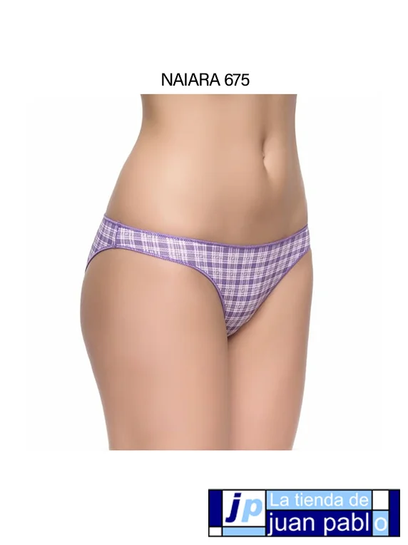 NAIARA 675 Bikini Bajo Algodón Estampado Talla Única Pack 2 Unidades - Imagen 3