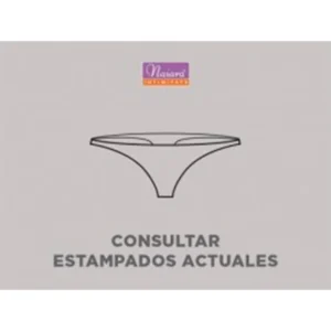 NAIARA 245 Tanga Bajo Algodón con Puntilla Talla Única Pack 2 Unidades