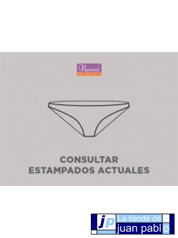 NAIARA 246 Bikini Bajo Algodón con Puntilla Talla Única Pack 2 Unidades
