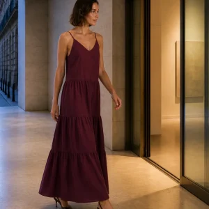 Vestido largo volantes