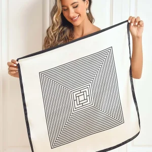 Pañuelo Cuadrado Estampado de Seda Pura 68x68cm