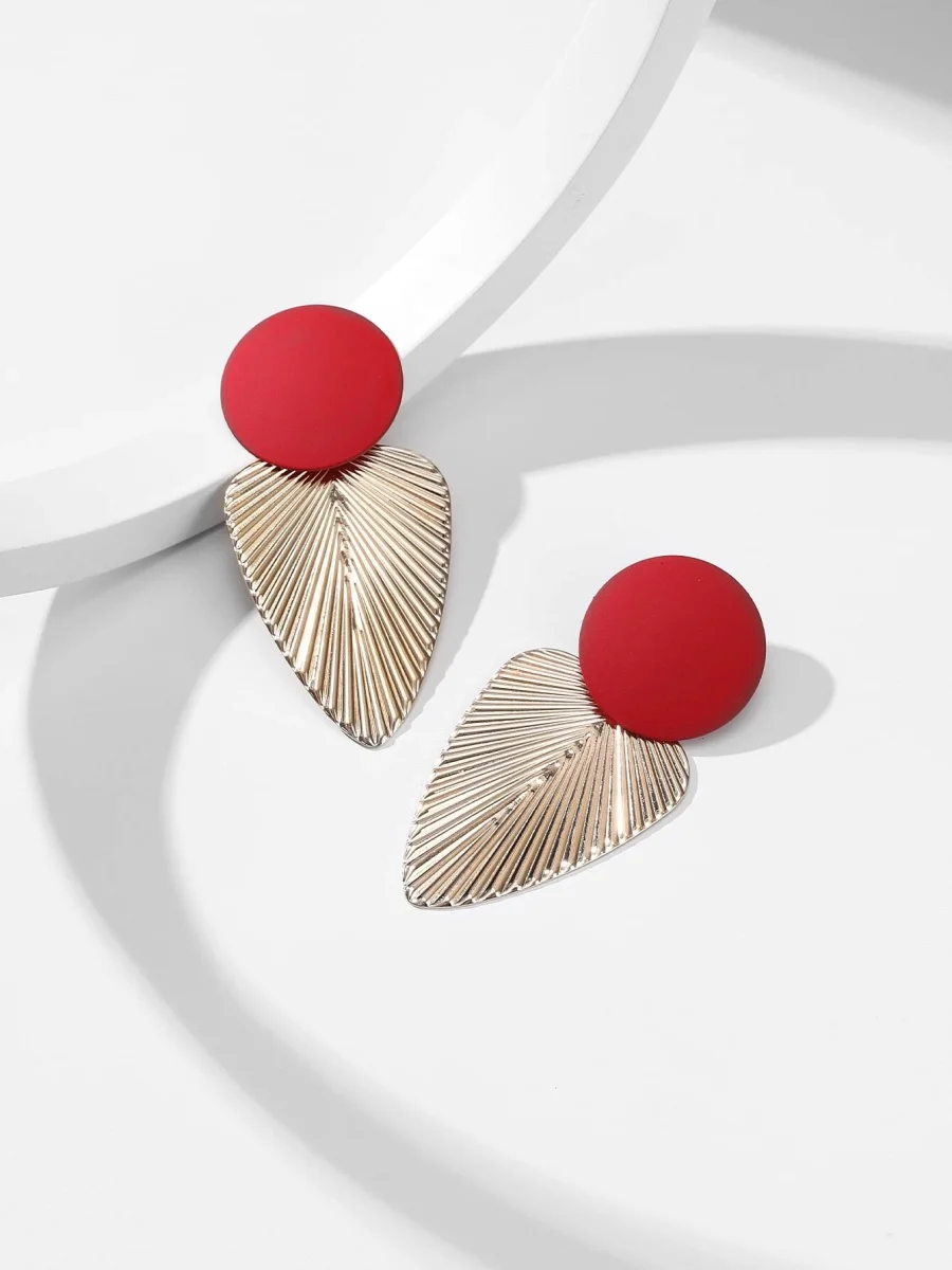 Pendientes geométricos de metal, Elsa - Imagen 5