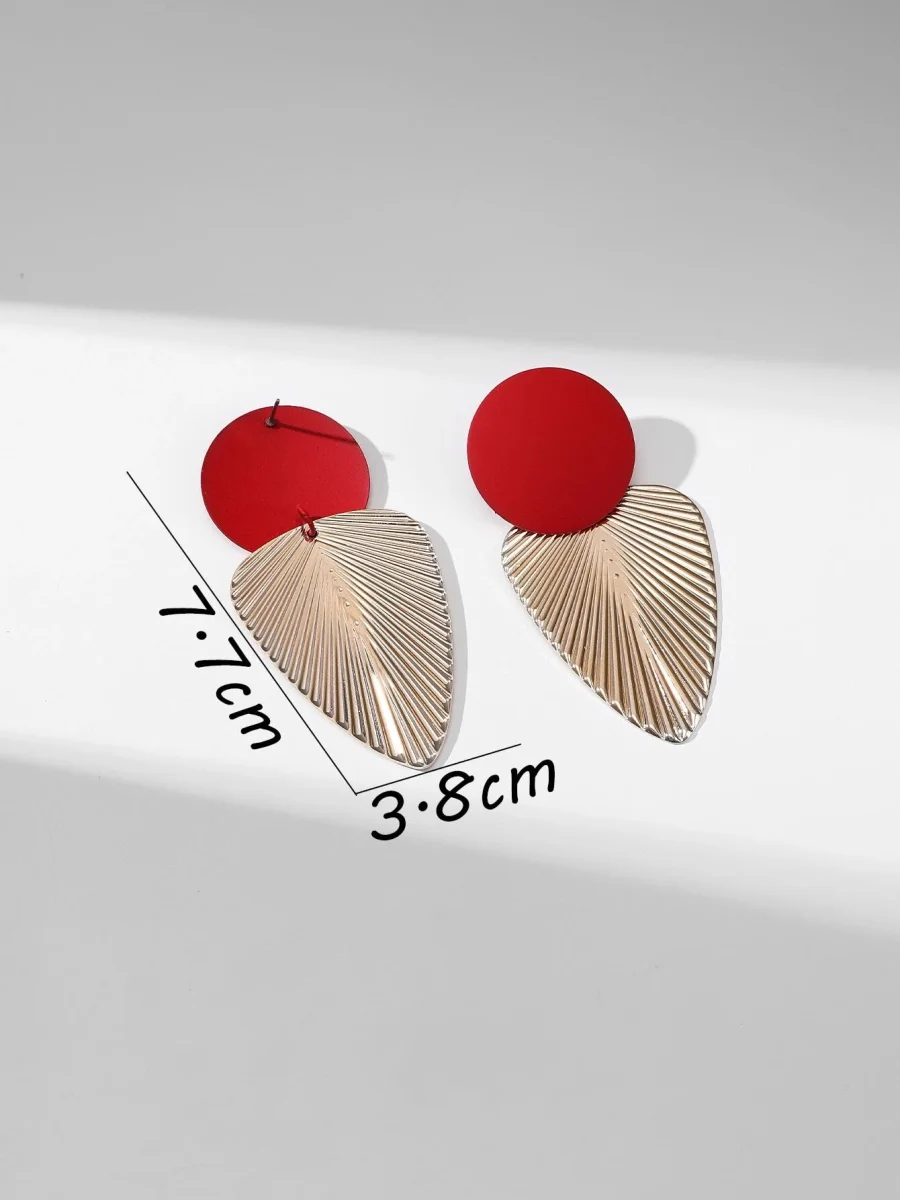 Pendientes geométricos de metal, Elsa - Imagen 4