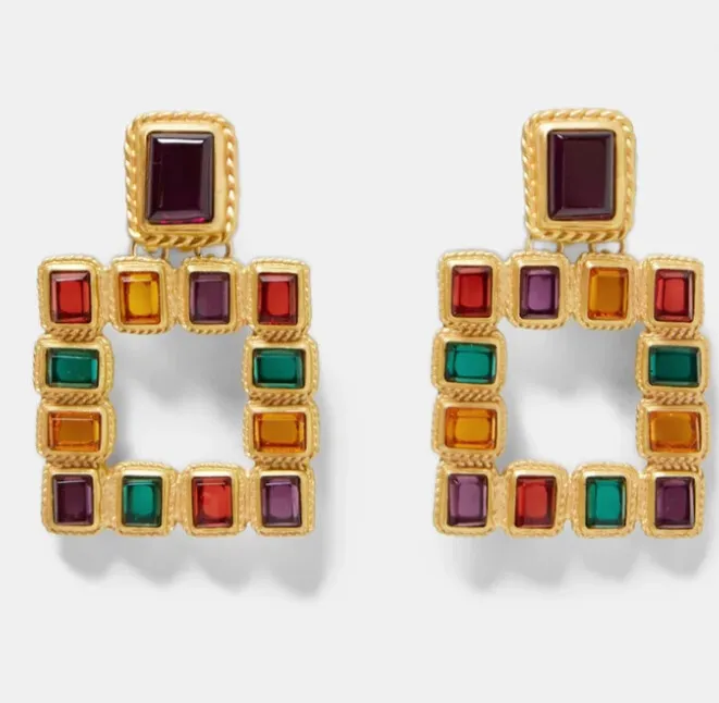 Pendientes geométricos cuadrados, Zozana - Imagen 3