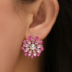 Pendientes diseño de flor en cristal, Agata