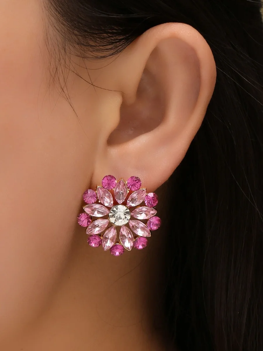 Pendientes diseño de flor en cristal, Agata - Imagen 2