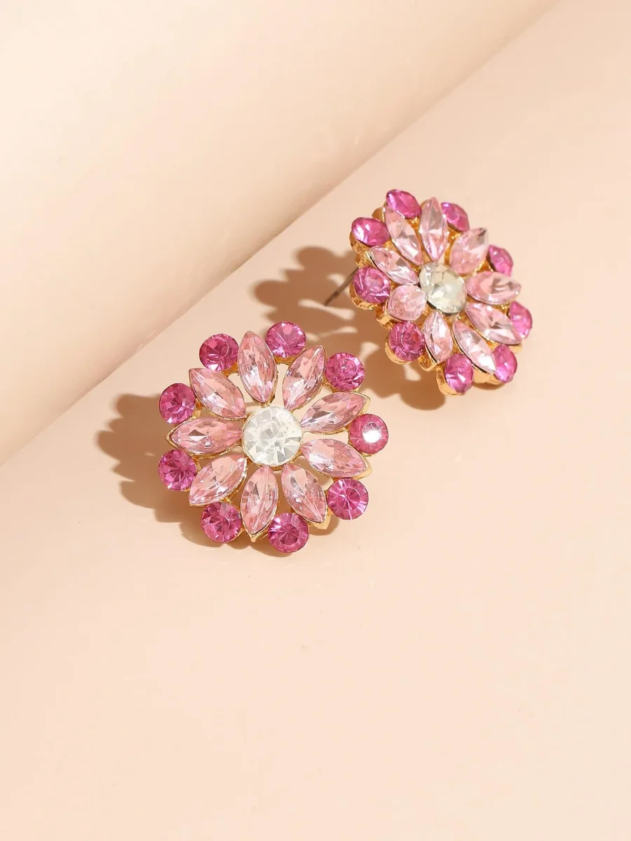 Pendientes diseño de flor en cristal, Agata - Imagen 3
