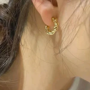 Pendientes de metal diseño de aro abierto, Gala