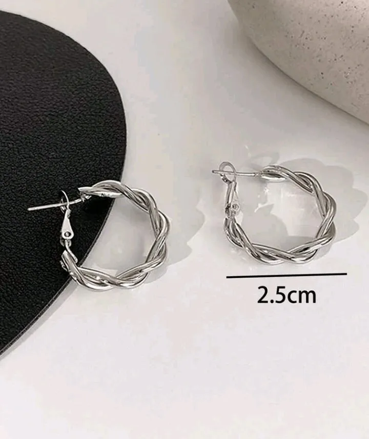 Pendientes geométricos de aro retorcido, Helen - Imagen 6
