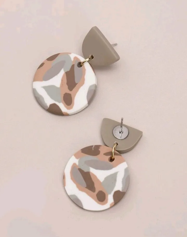 Pendientes geométricos redondos, Noa - Imagen 5