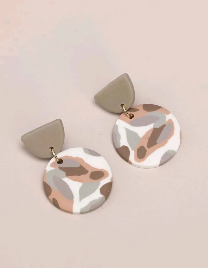 Pendientes geométricos redondos, Noa - Imagen 3