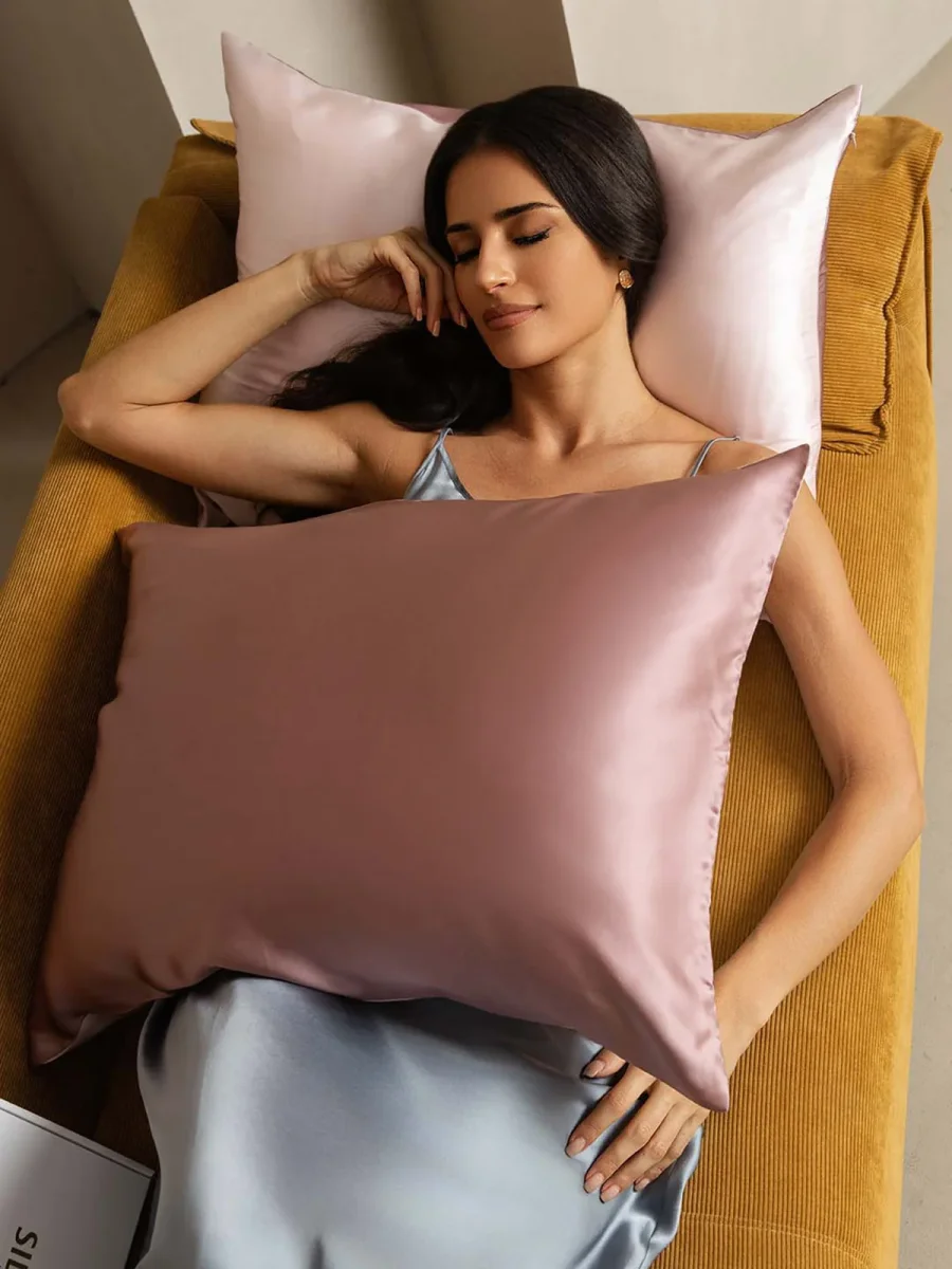 Fundas De Almohada De Seda De Mora 100% 22Momme - Diseño Bicolor - Imagen 9