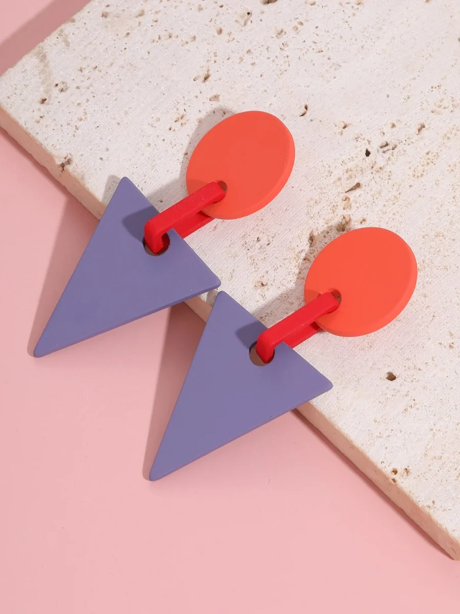 Pendientes geométricos largos, Laís - Imagen 3