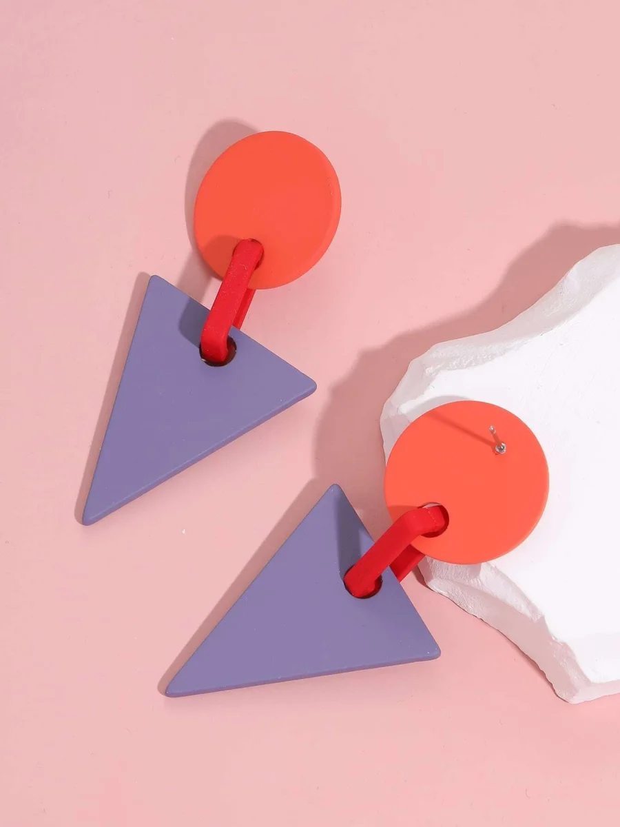 Pendientes geométricos largos, Laís - Imagen 4