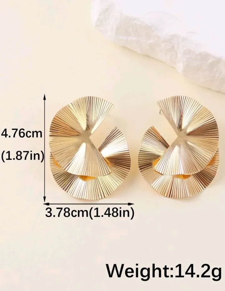 Pendientes geométricos de metal, Jana - Imagen 6
