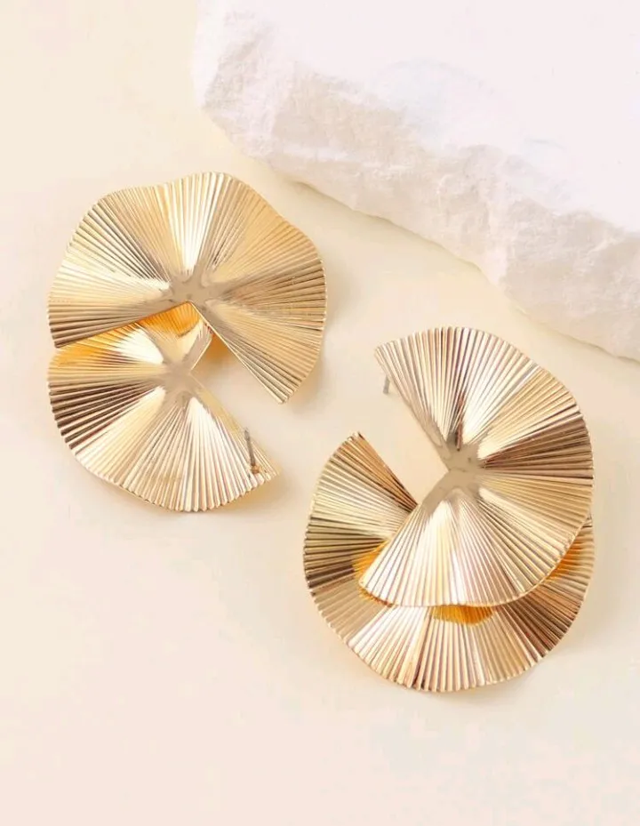 Pendientes geométricos de metal, Jana - Imagen 5