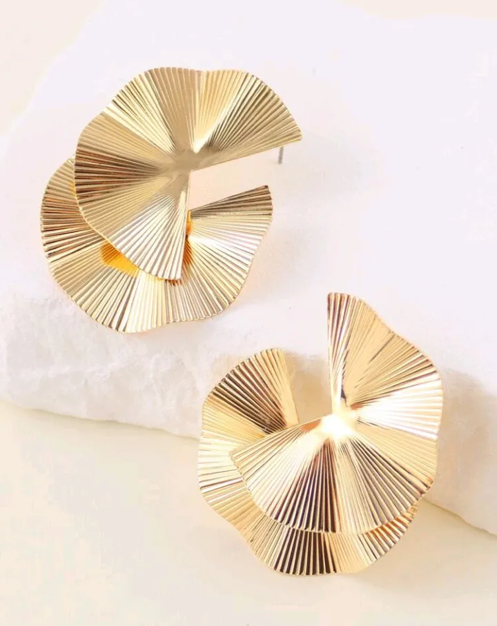 Pendientes geométricos de metal, Jana - Imagen 3