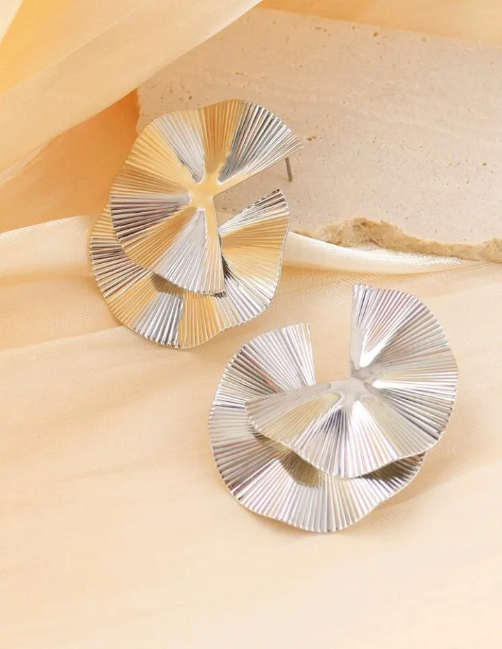Pendientes geométricos de metal, Jana - Imagen 9