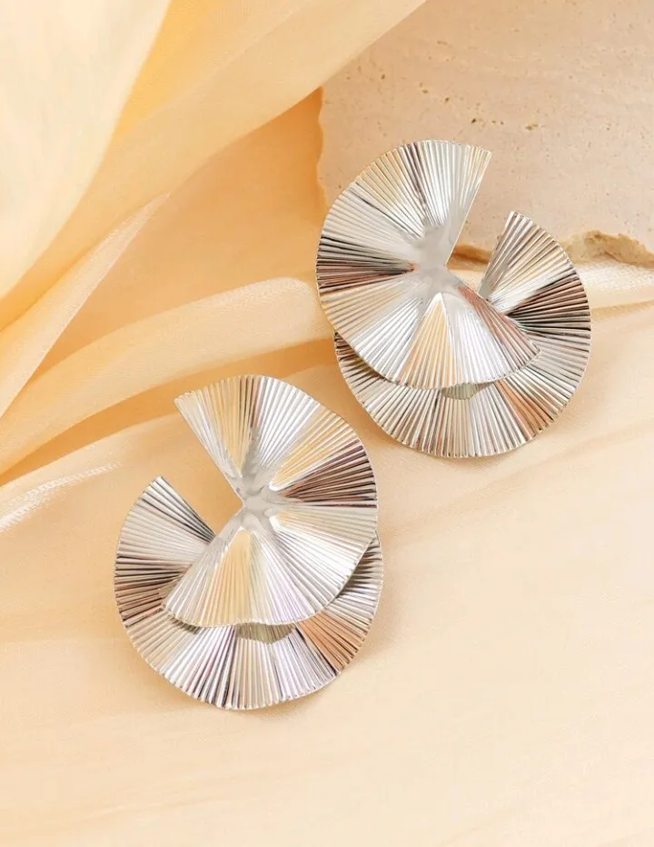 Pendientes geométricos de metal, Jana - Imagen 8